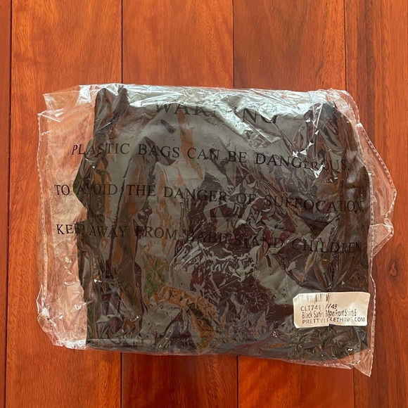 Black Satin Button Up Shirt - PLT - Picture 7 of 7